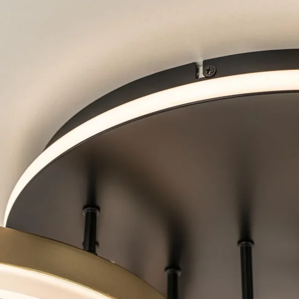 grote_led_plafondlamp_gou_3.webp Store Straluma Grote LED Plafondlamp goud/zwart 3-standen dimbaar