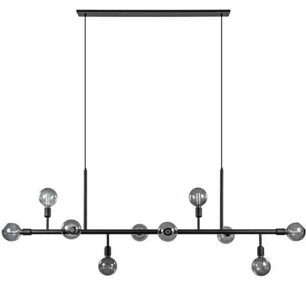 grote_lichts_eettafelhang_0-1.webp Shop Straluma Grote 10-lichts eettafelhanglamp zwart exclusief lichtbronnen