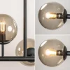 Fashion Straluma Grote 10-lichts hanglamp mat zwart met smoke glazen bollen
