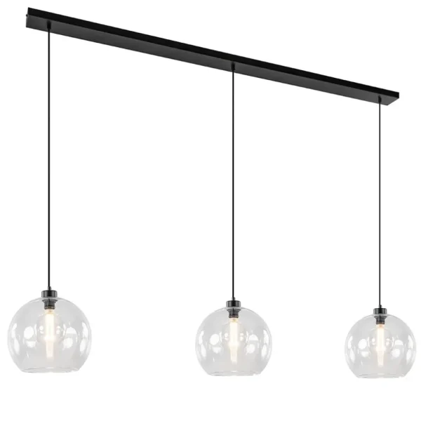 grote_lichts_hanglamp_met_1.webp Flash Sale Straluma Grote 3-lichts hanglamp met helder glas en zwarte balk