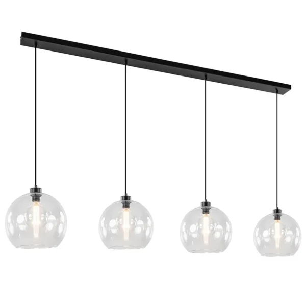 grote_lichts_hanglamp_zwa_1.webp New Straluma Grote 4-lichts hanglamp zwart met helder glazen bollen