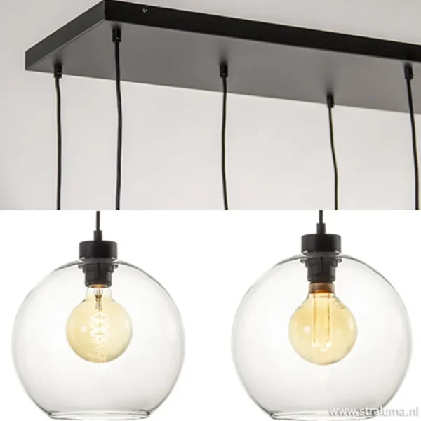 grote_lichts_multipendel__3.webp Outlet Straluma Grote 8-lichts multipendel/ hanglamp met helder glas