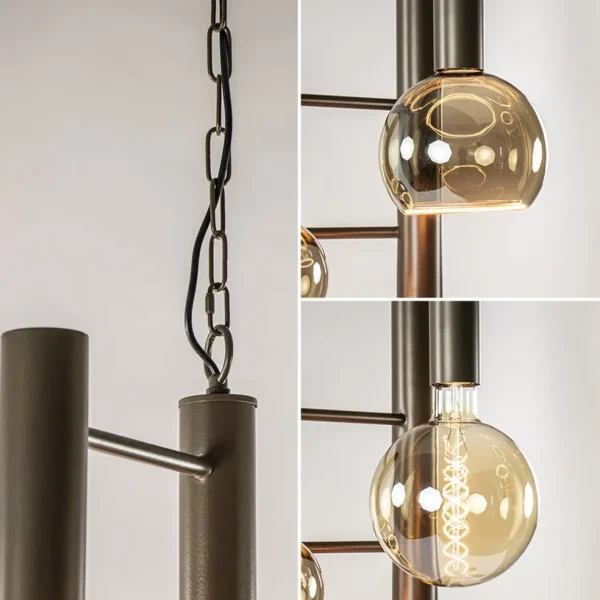 Cheap Straluma Grote 7-lichts Vide hanglamp brons