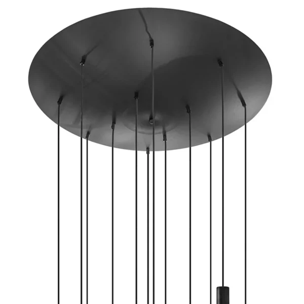 grote_lichts_videlamp_mat_1.webp Best Straluma Grote 12-lichts videlamp mat zwart met zwarte pendels