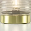 Fashion Straluma Grote Lipa tafellamp batterijen warm licht grijs ribbel glas