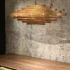 New Straluma Grote metalen hanglamp ovaal brons