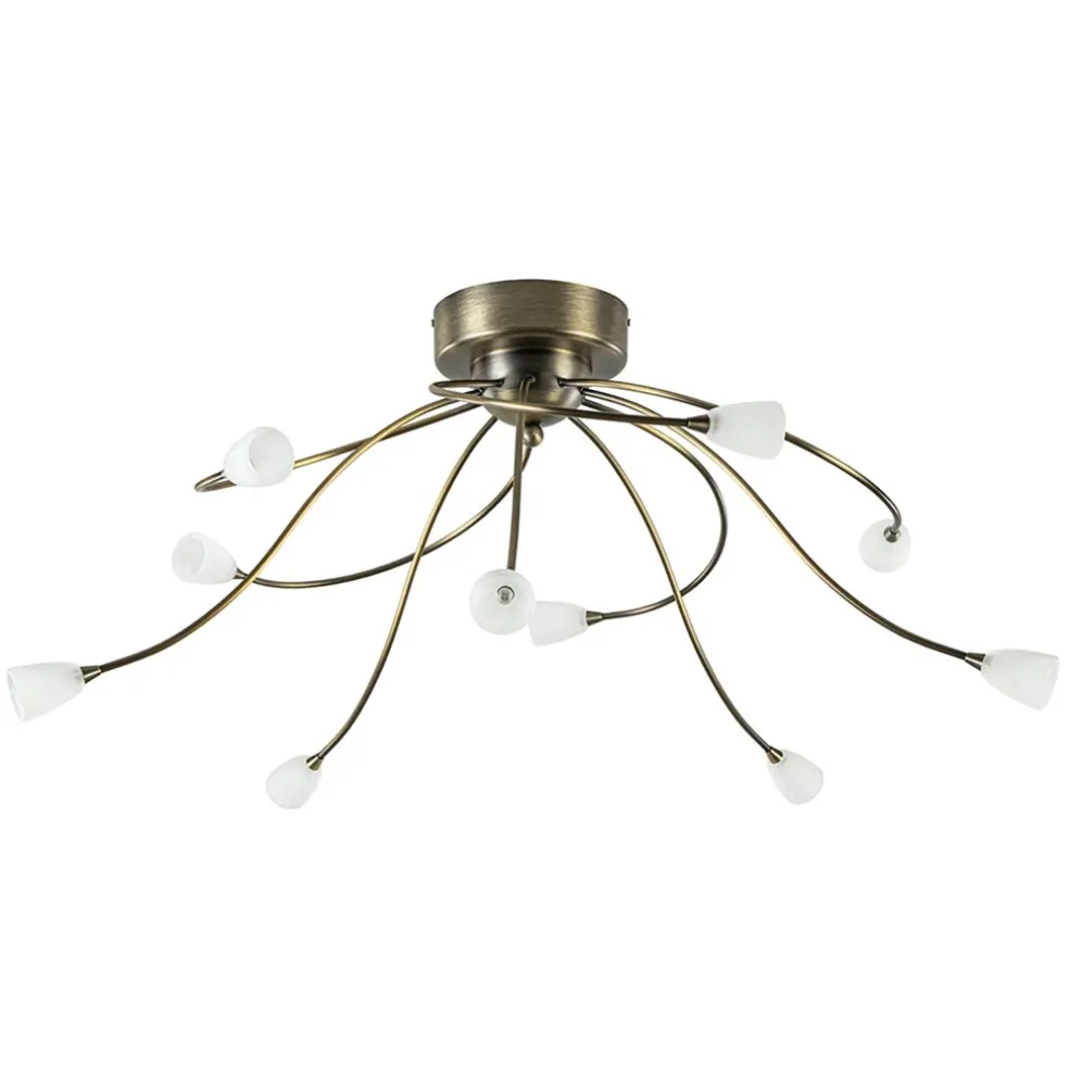 grote_plafondlamp_brons_m_0.webp Outlet Straluma Grote plafondlamp brons met wit glas inclusief LED
