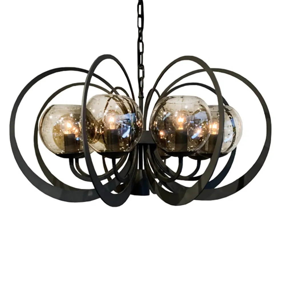 Best Straluma Grote ronde hanglamp metaal  met smoke glas en spot