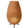 New Straluma Grote rotan tafellamp naturel met zwarte pootjes