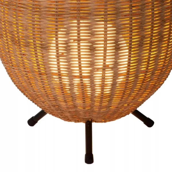 New Straluma Grote rotan tafellamp naturel met zwarte pootjes