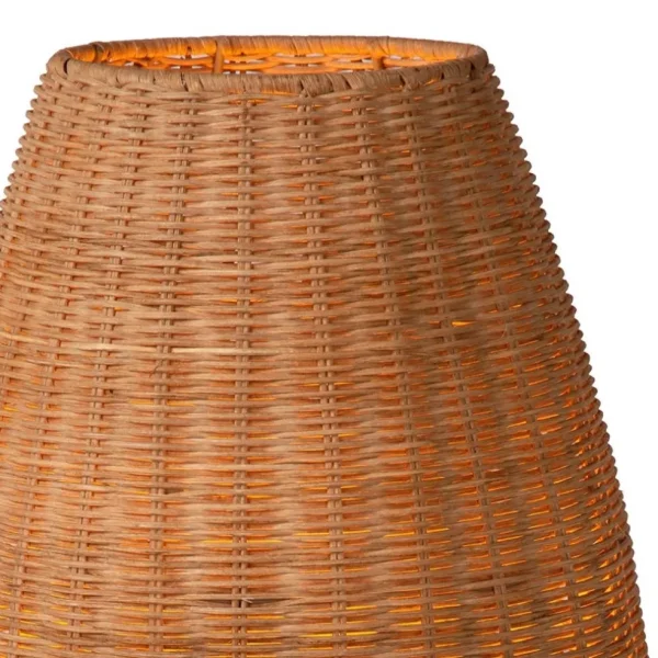 New Straluma Grote rotan tafellamp naturel met zwarte pootjes