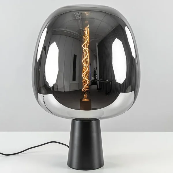 Cheap Straluma Grote tafellamp Amarah zwart met smoke glazen kap