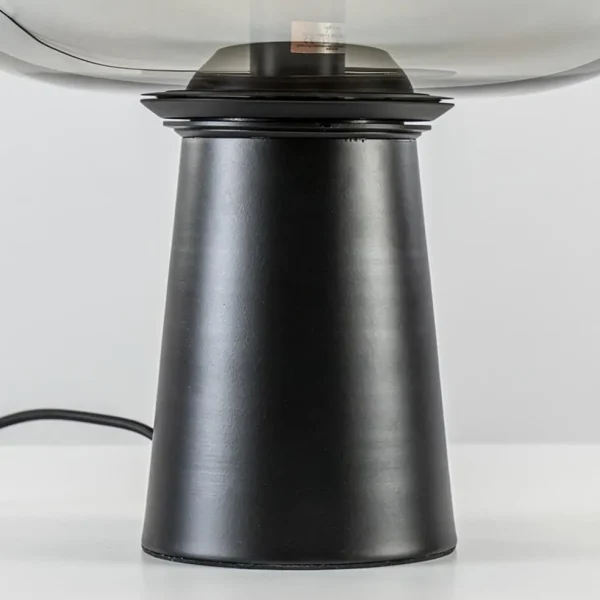 Cheap Straluma Grote tafellamp Amarah zwart met smoke glazen kap