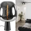 Cheap Straluma Grote tafellamp Amarah zwart met smoke glazen kap
