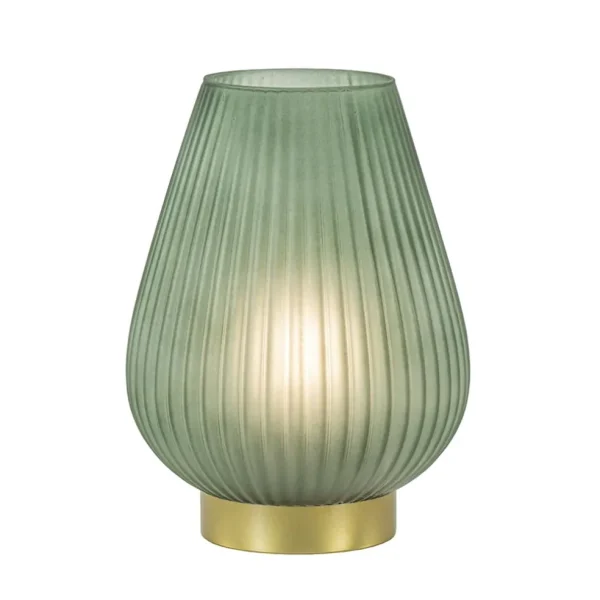 Cheap Straluma Grote tafellamp op batterij Tajera donker groen/goud
