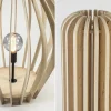 Best Straluma Grote vloerlamp kegel naturel hout met zwart