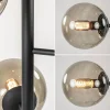 Best Straluma Grote vloerlamp 6-lichts zwart met smoke glazen bollen