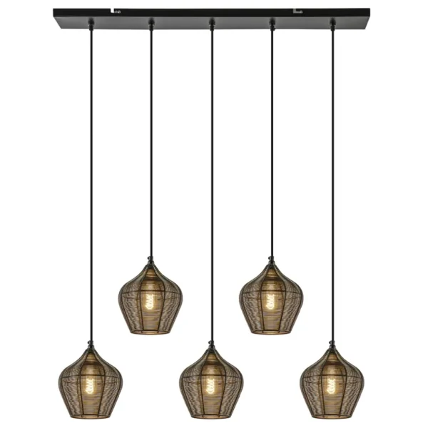 hanglamp_alvaro_lichts_an_1.webp Fashion Straluma Hanglamp Alvaro 5-lichts antiek brons