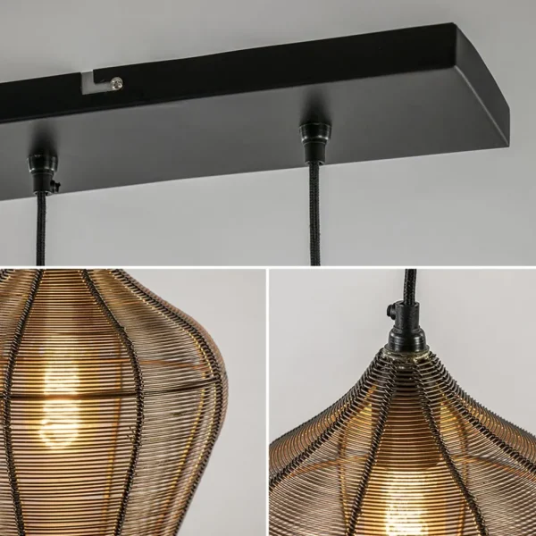 hanglamp_alvaro_lichts_an_3.webp Fashion Straluma Hanglamp Alvaro 5-lichts antiek brons