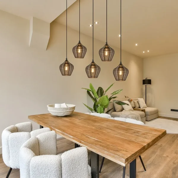 hanglamp_alvaro_lichts_an_4.webp Fashion Straluma Hanglamp Alvaro 5-lichts antiek brons