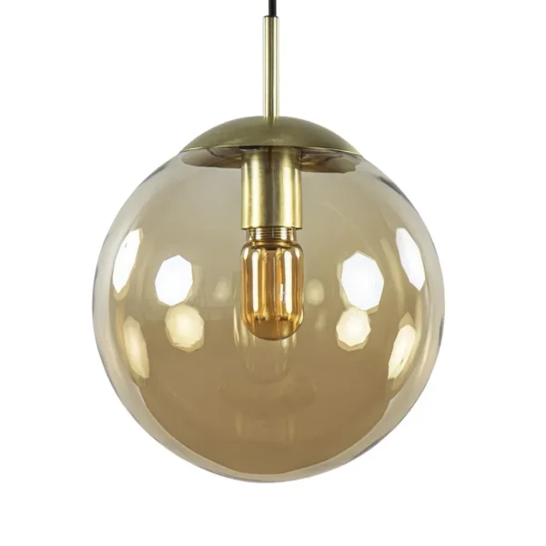 hanglamp_amber_glazen_bol_0.webp New Straluma Hanglamp amber glazen bol 25 cm met messing