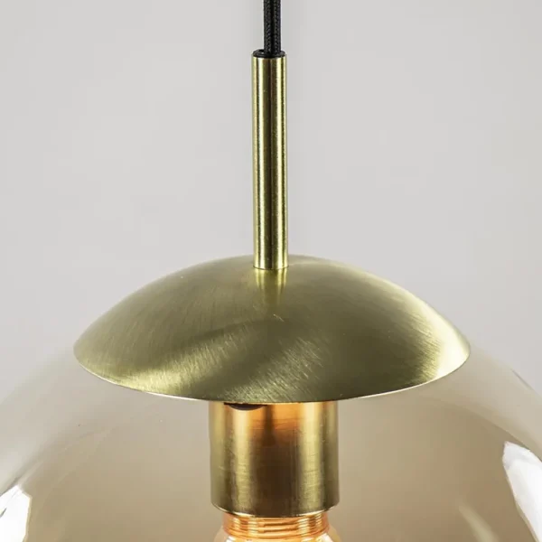 hanglamp_amber_glazen_bol_2.webp New Straluma Hanglamp amber glazen bol 25 cm met messing