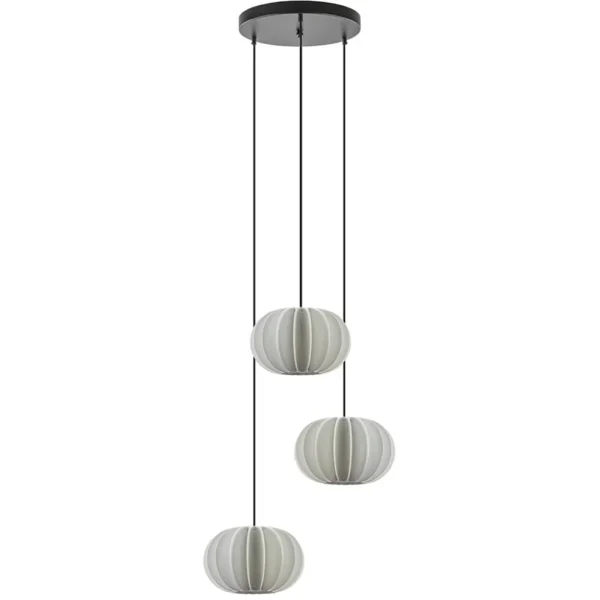 Sale Straluma Hanglamp Arena 3L rond zwart/kap wit