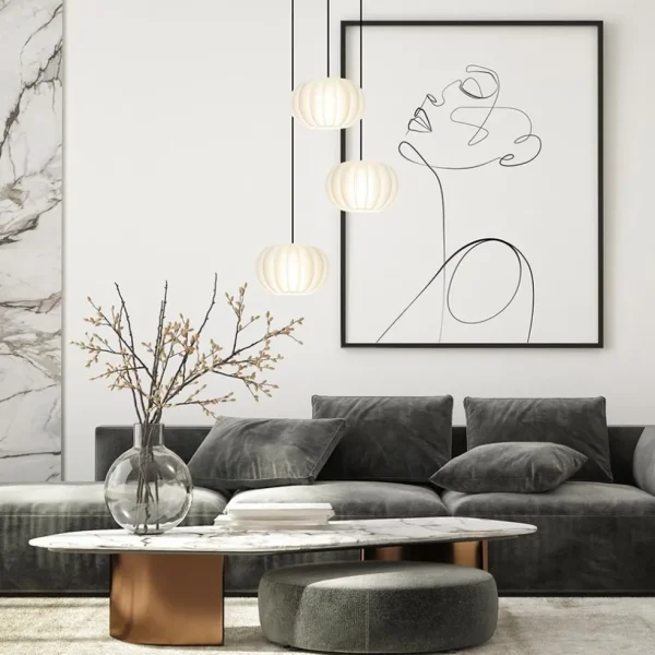 Sale Straluma Hanglamp Arena 3L rond zwart/kap wit