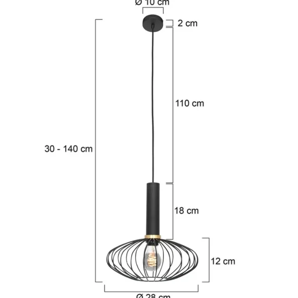 Online Straluma Hanglamp Aureole ovaal zwart