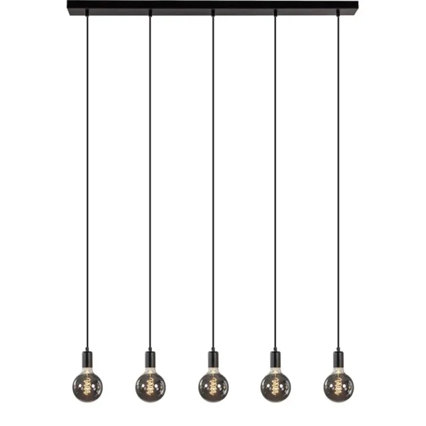 Online Straluma Hanglamp balk 110cm + 5x pendel zwart