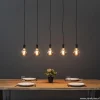 Online Straluma Hanglamp balk 110cm + 5x pendel zwart