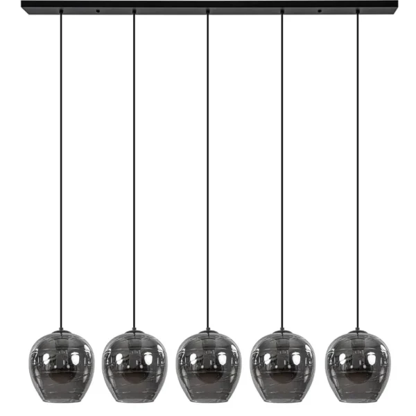 hanglamp_balk_zwart_licht_0.webp Fashion Straluma Hanglamp balk zwart 5-lichts smoke glas