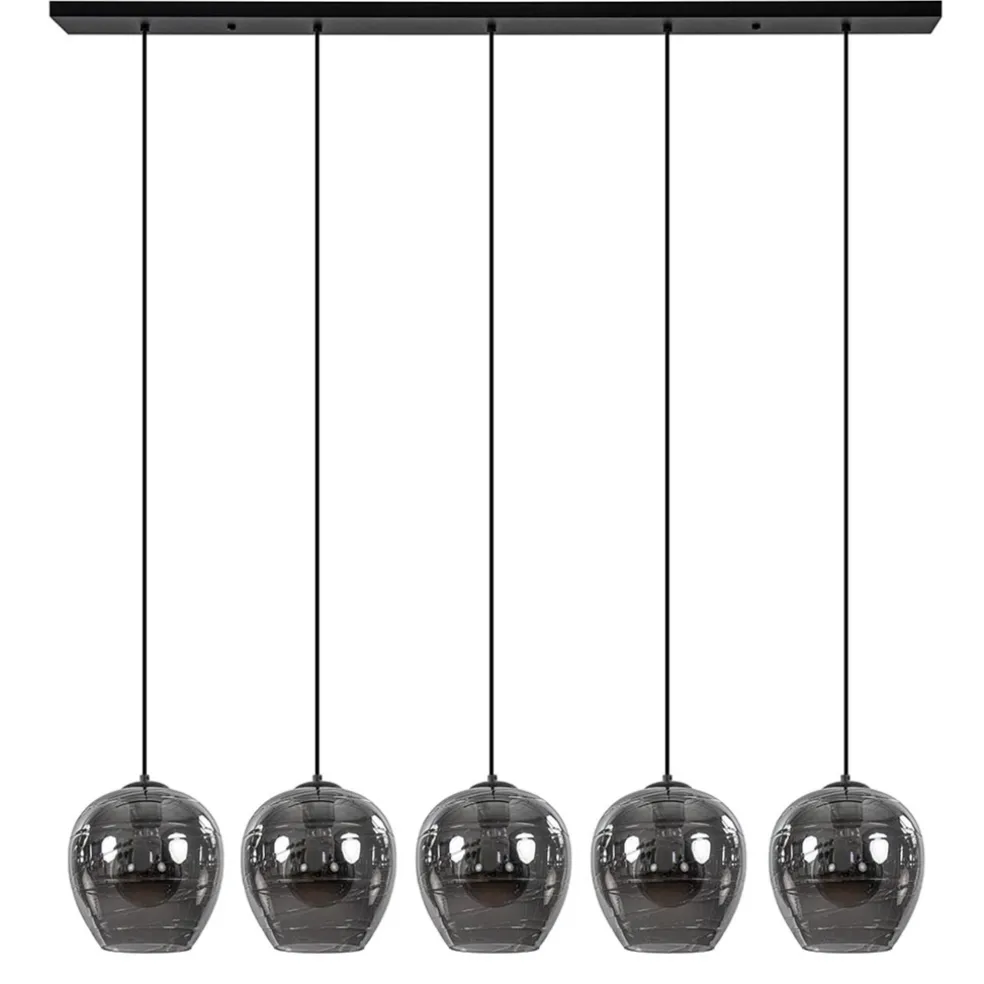 hanglamp_balk_zwart_licht_0.webp Fashion Straluma Hanglamp balk zwart 5-lichts smoke glas