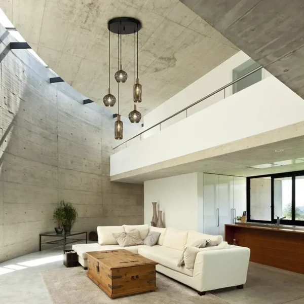 hanglamp_bounty_l_rond_zw_4.webp Sale Straluma Hanglamp Bounty 5L rond zwart/matgoud