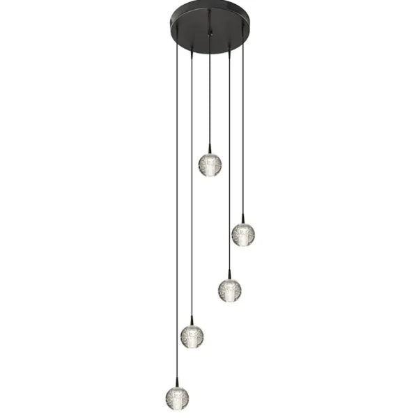 Shop Straluma Hanglamp Bubbles 5L rond zwart/helder dtw