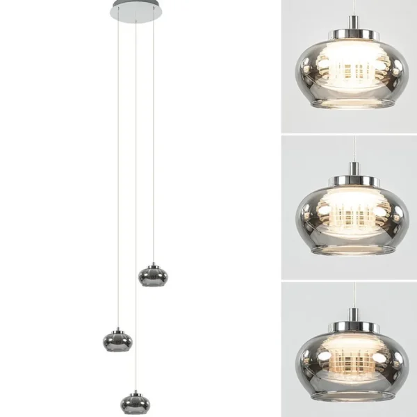 hanglamp_chroomsmoke_glas_1.webp New Straluma Hanglamp chroom/smoke glas 3-lichts