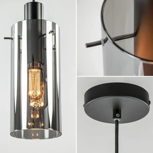 hanglamp_cilinder_zwart_m_2.webp Outlet Straluma Hanglamp cilinder zwart met smoke glas