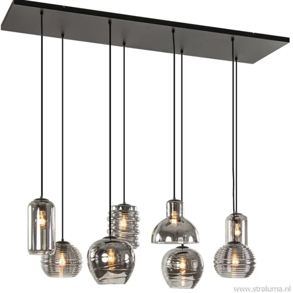 hanglamp_fantasy_l_zwart__1.webp Sale Straluma Hanglamp Fantasy 8L zwart + smoke glas mix