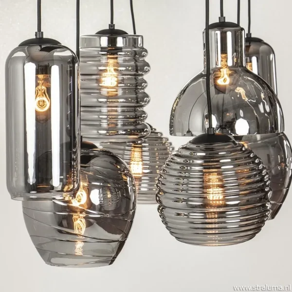 hanglamp_fantasy_l_zwart__2.webp Sale Straluma Hanglamp Fantasy 8L zwart + smoke glas mix