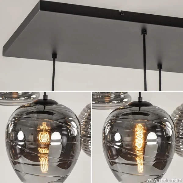 hanglamp_fantasy_l_zwart__3.webp Sale Straluma Hanglamp Fantasy 8L zwart + smoke glas mix