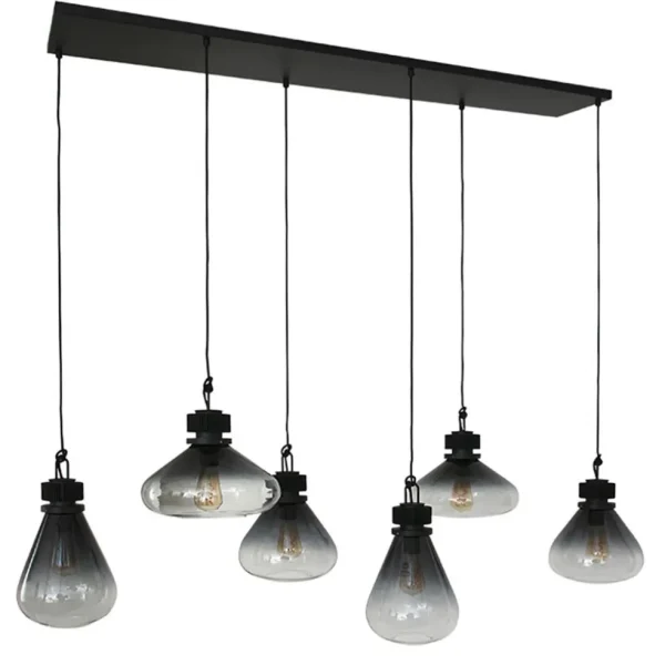 hanglamp_flere_l_zwart_sm_1.webp Store Straluma Hanglamp Flere 6L zwart smoke/clear glas