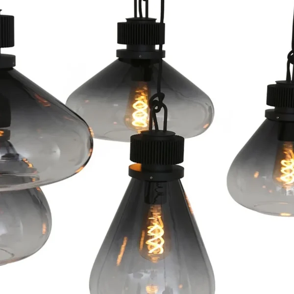 hanglamp_flere_l_zwart_sm_2.webp Store Straluma Hanglamp Flere 6L zwart smoke/clear glas