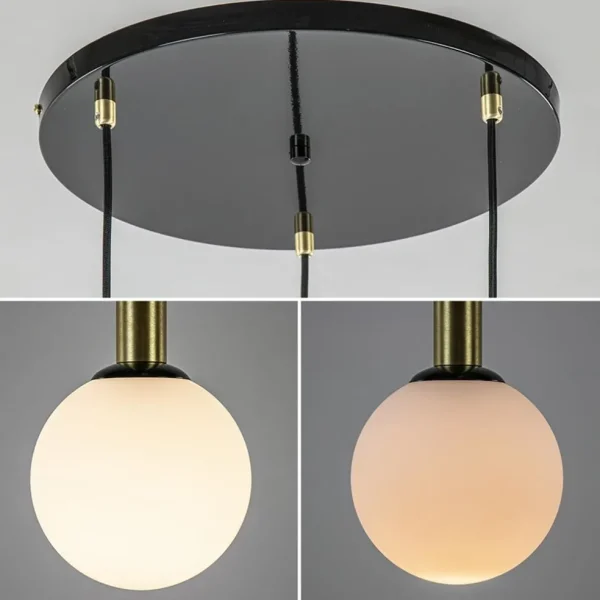 Clearance Straluma Hanglamp Globe 3L rond zwart/goud/wit
