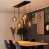 Discount Straluma Hanglamp Globe 8L 6x glas/2xbuis goud