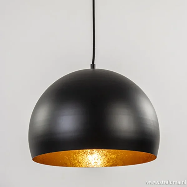 hanglamp_jaicey_bol_zwart_1.webp Fashion Straluma Hanglamp Jaicey bol zwart/goud