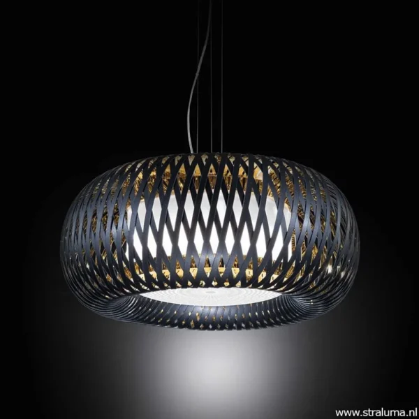 Online Straluma Hanglamp Kalatos zwart/goud 63cm