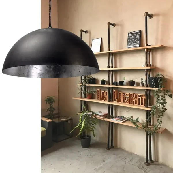 hanglamp_koepel_cm_gunmet_4.webp Flash Sale Straluma Hanglamp koepel 60cm gunmetal/silverleaf