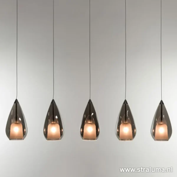 hanglamp_l_druppel_glas_s_1.webp Sale Straluma Hanglamp 5L druppel glas smoke