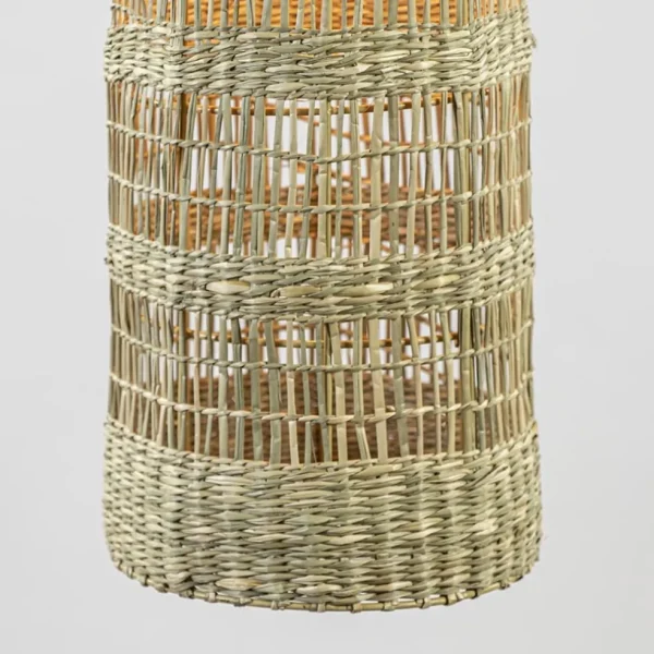 Outlet Straluma Hanglamp Latika smal zeegras naturel met zwart