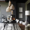 Outlet Straluma Hanglamp Latika smal zeegras naturel met zwart